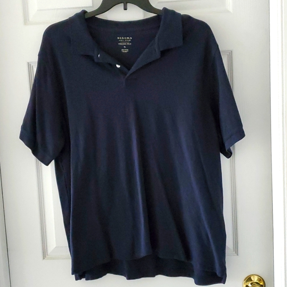 Sonoma men's short sleeve polo shirt. XL. Dark blue.